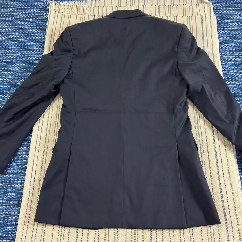Ermenegildo Zegna Blazer Mens US 38L EU 48L Blue Wool Suit Jacket 2 Button Long